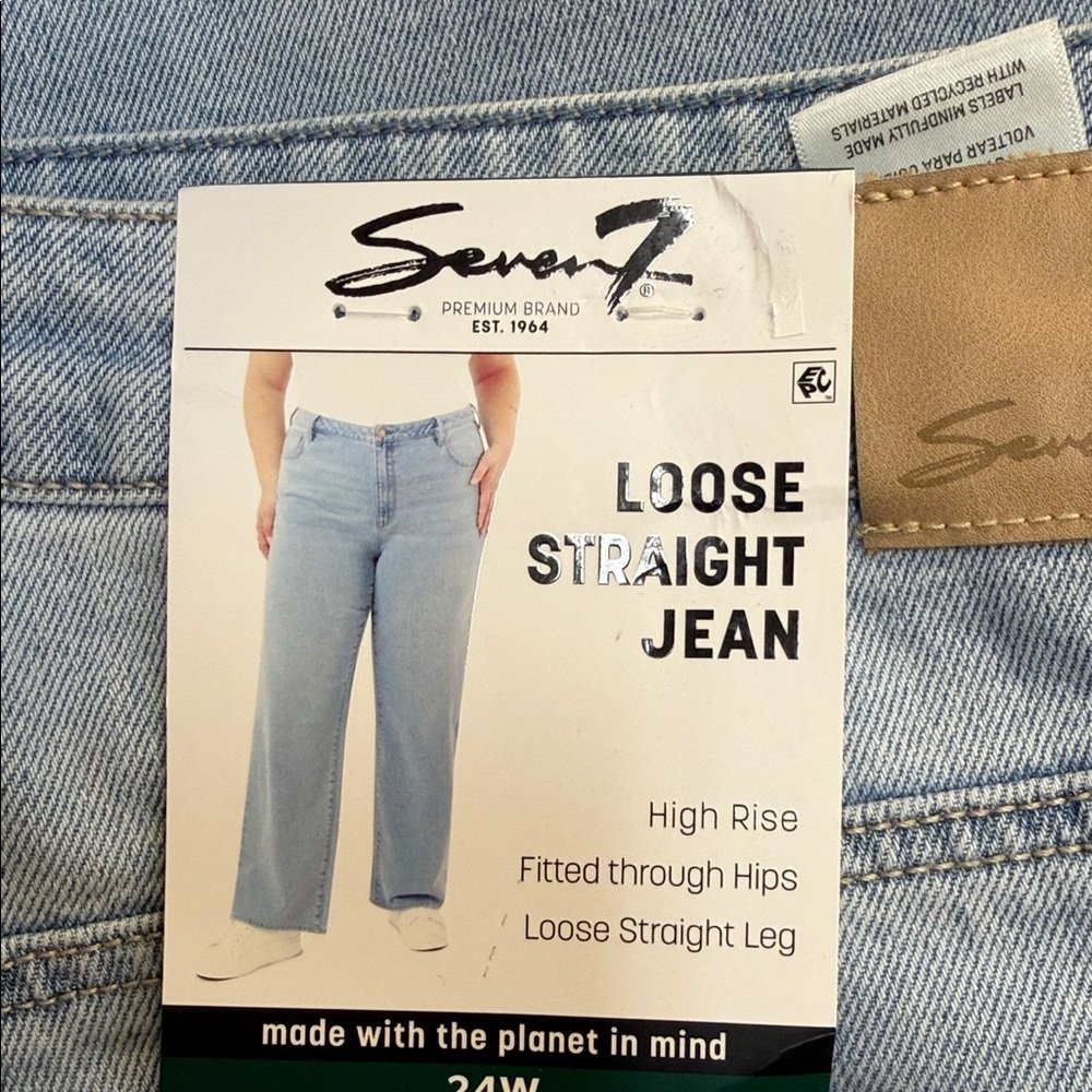 Size 24W Seven7 Loose Straight Jean